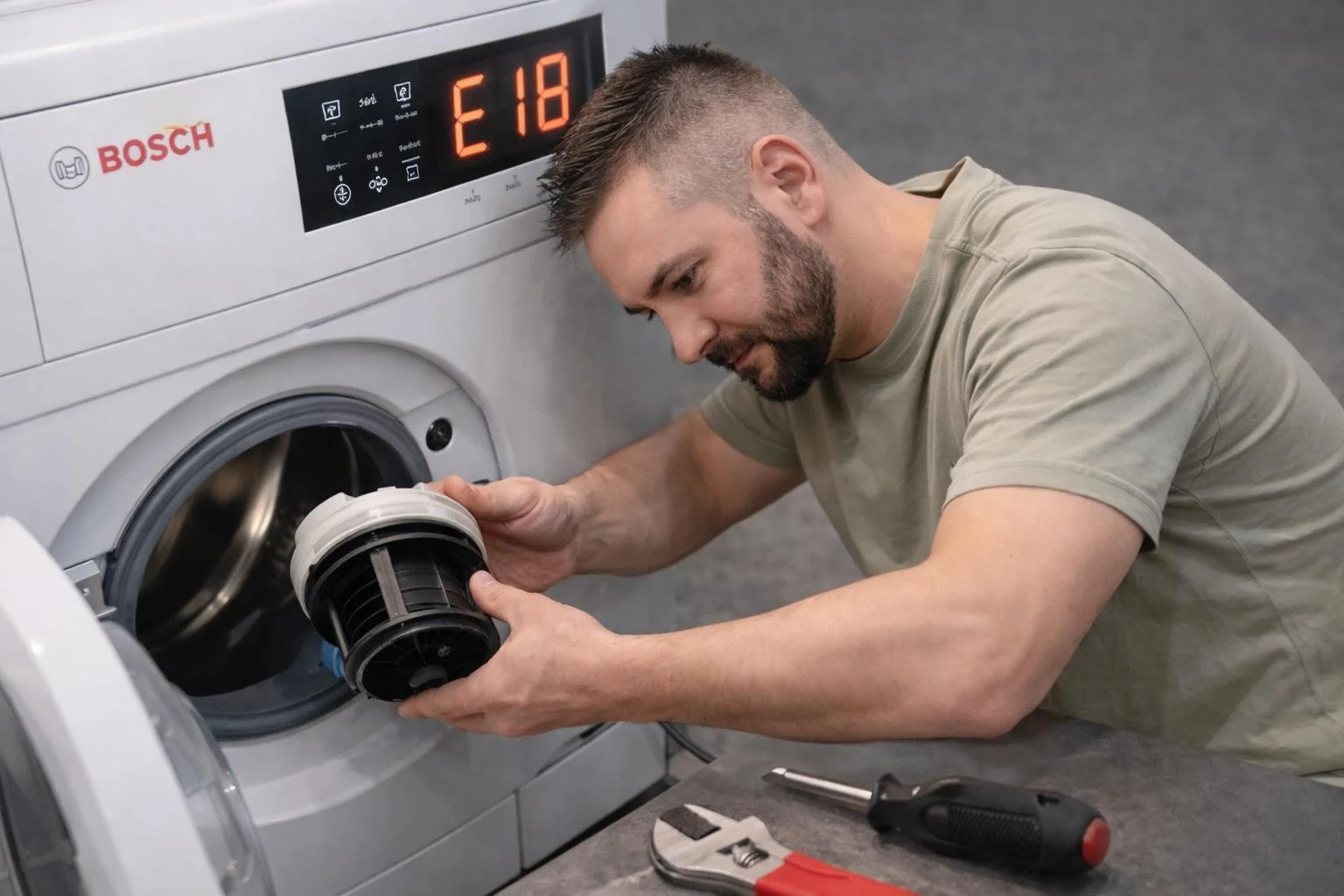 error E18 lavadora Bosch