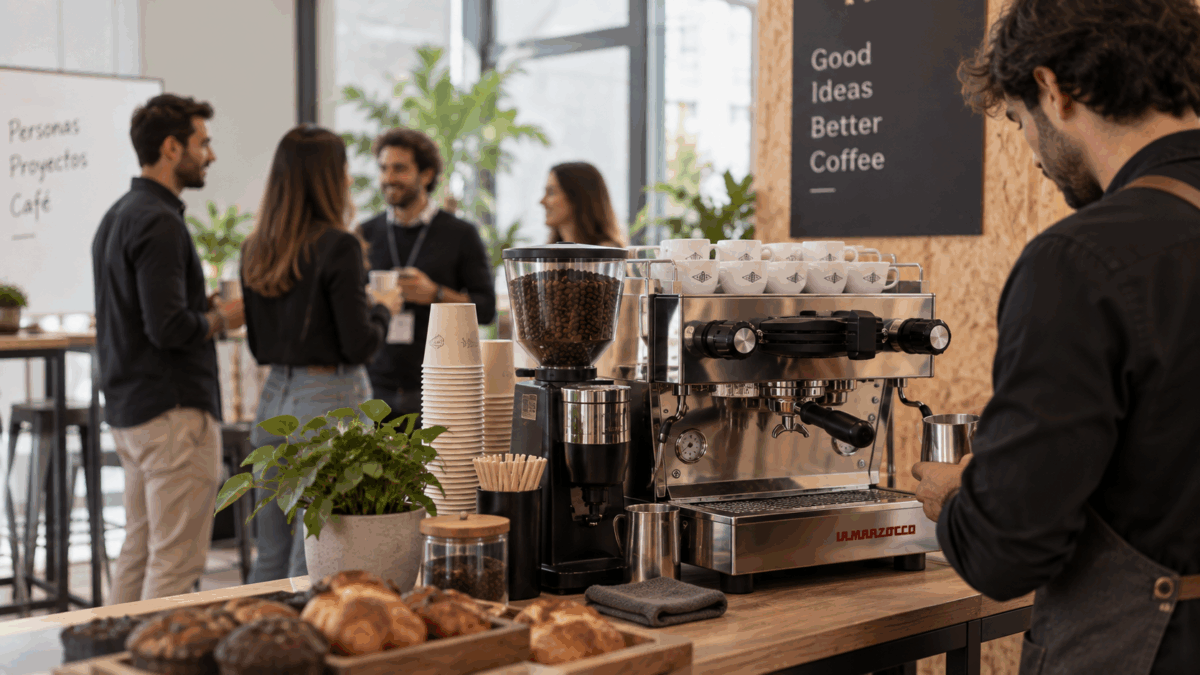 Cafetera La Marzocco Mini en evento corporativo